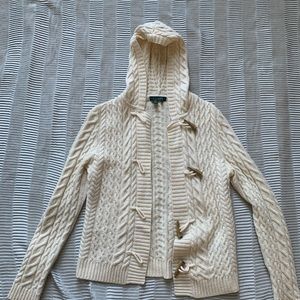 Ralph Lauren cream button up sweater size Large